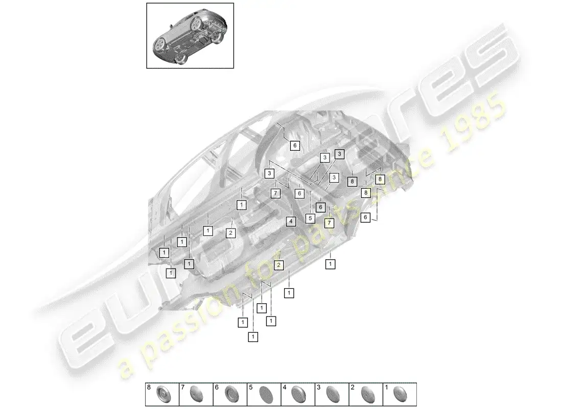 porsche 2020 (macan) bungs lower outer underbody parts diagram