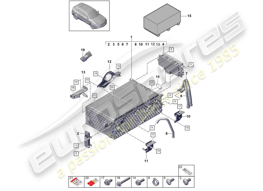 a part diagram from the porsche 2021 (cayenne e3 9ya/9yb) parts catalogue