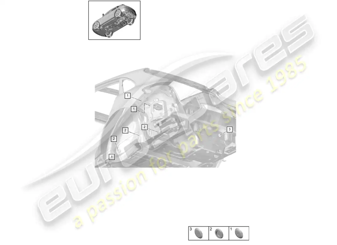porsche 2020 (macan) bungs rear end cross panel parts diagram
