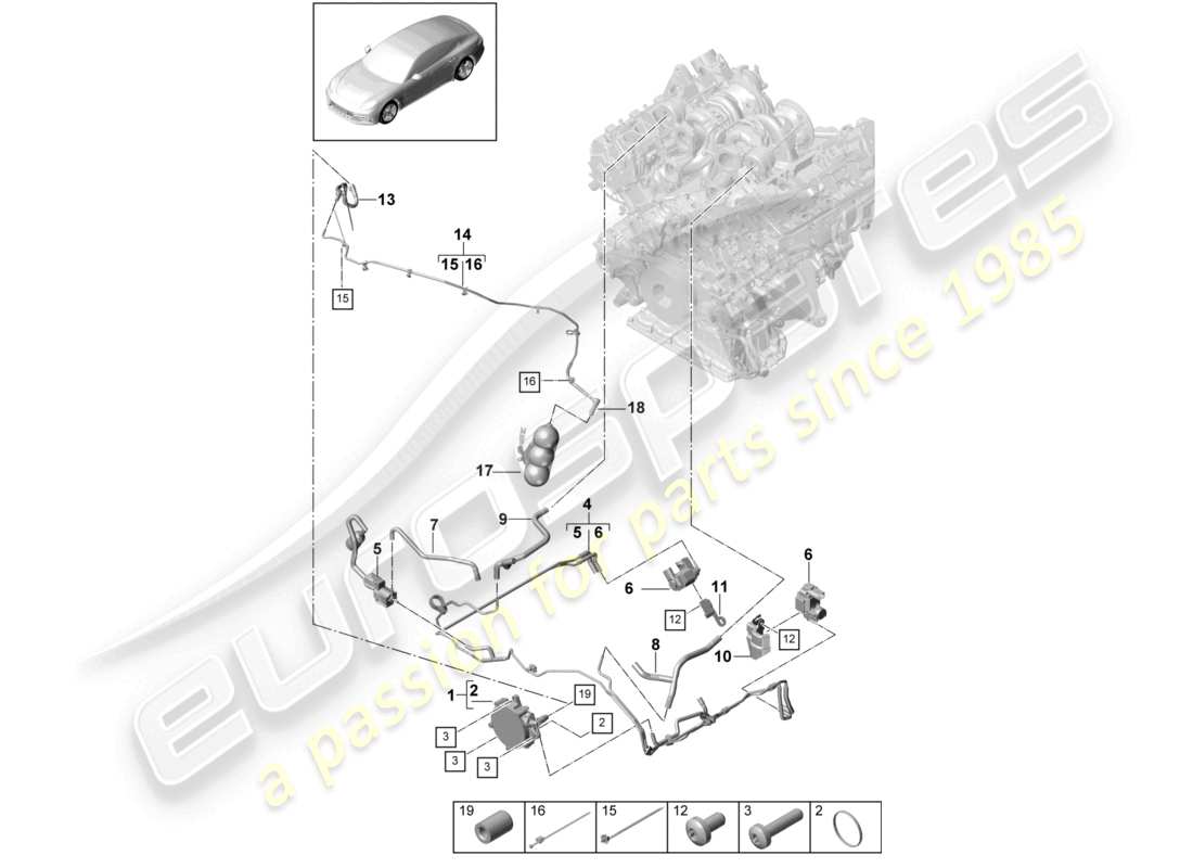porsche 2021 (panamera 971-1) vacuum system vacuum pump part diagram