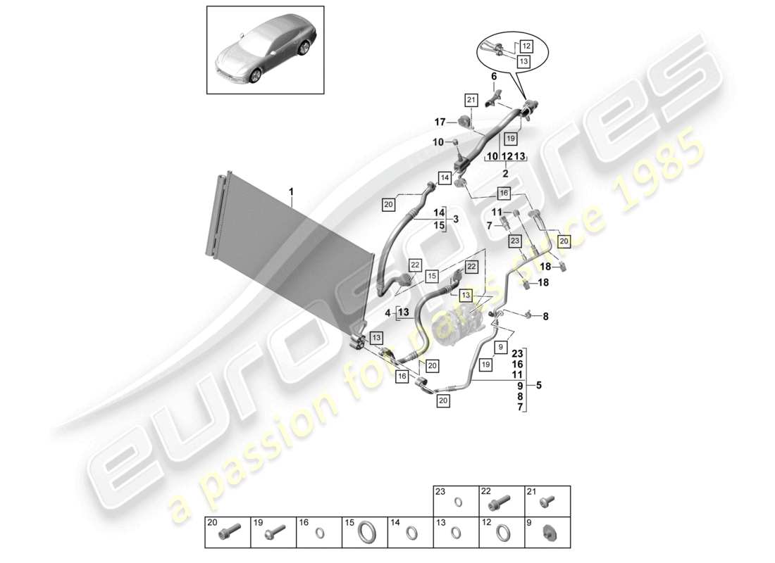 a part diagram from the porsche panamera parts catalogue