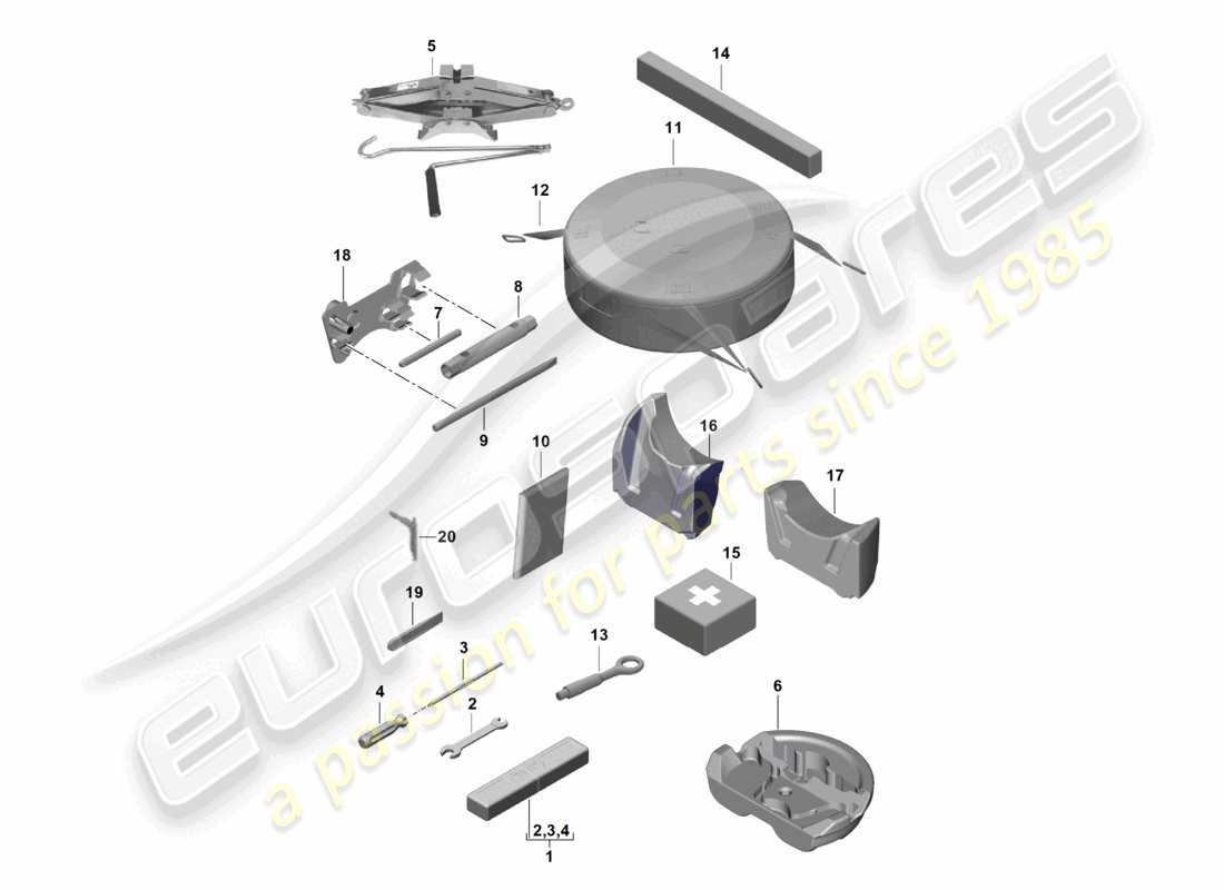 porsche 2023 (718 boxster spyder) tool jack parts diagram