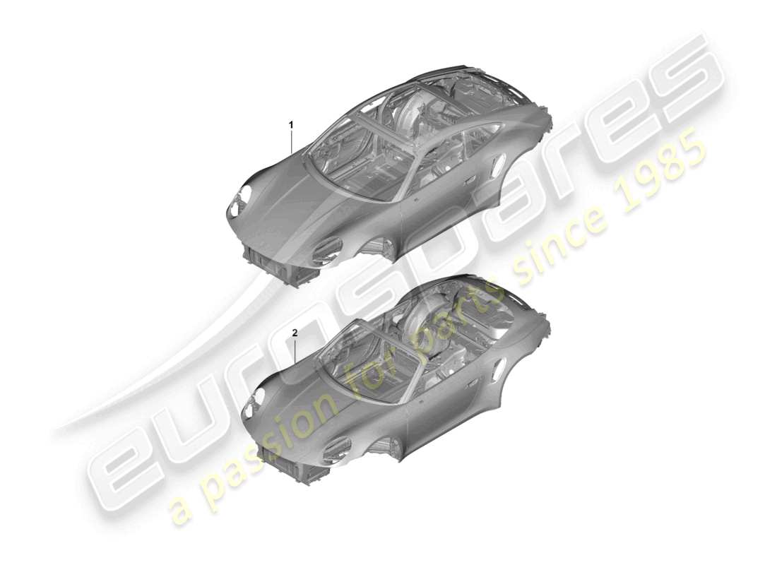 porsche 2025 (992-2 turbo / s) car body parts diagram