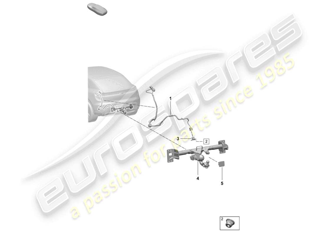 porsche 2024 (macan-e) tow hitch part diagram