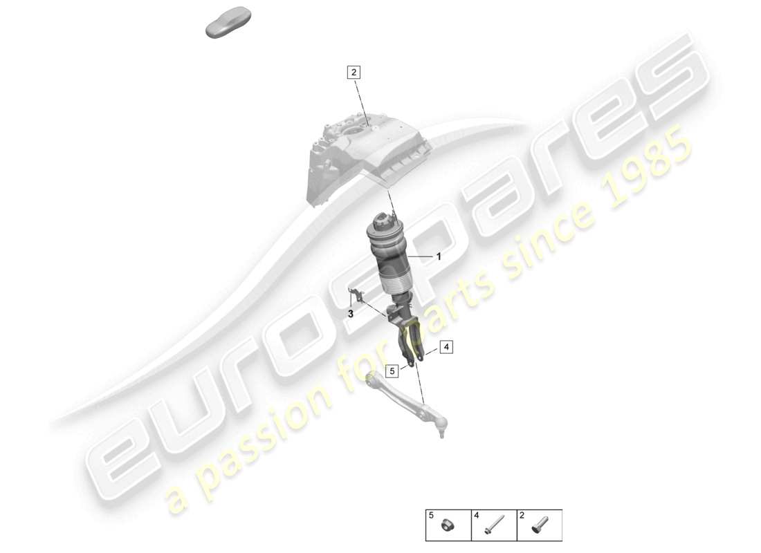 porsche 2024 (macan-e) air suspension suspension strut complete part diagram