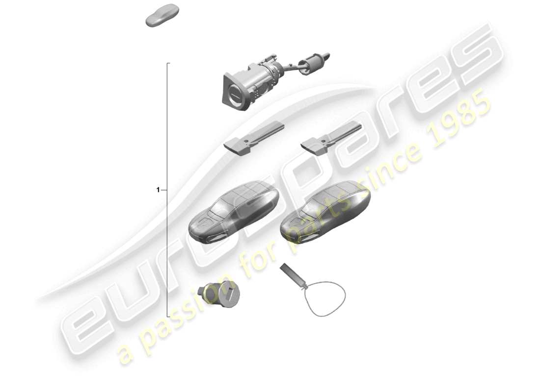porsche 2022 (718 cayman gt4) repair set 1 set of lock cylinders part diagram