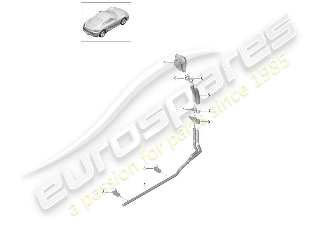 VIEW PARTS DIAGRAMS FROM THE PORSCHE CAYMAN PARTS CATALOGUE a part diagram from the porsche cayman parts catalogue