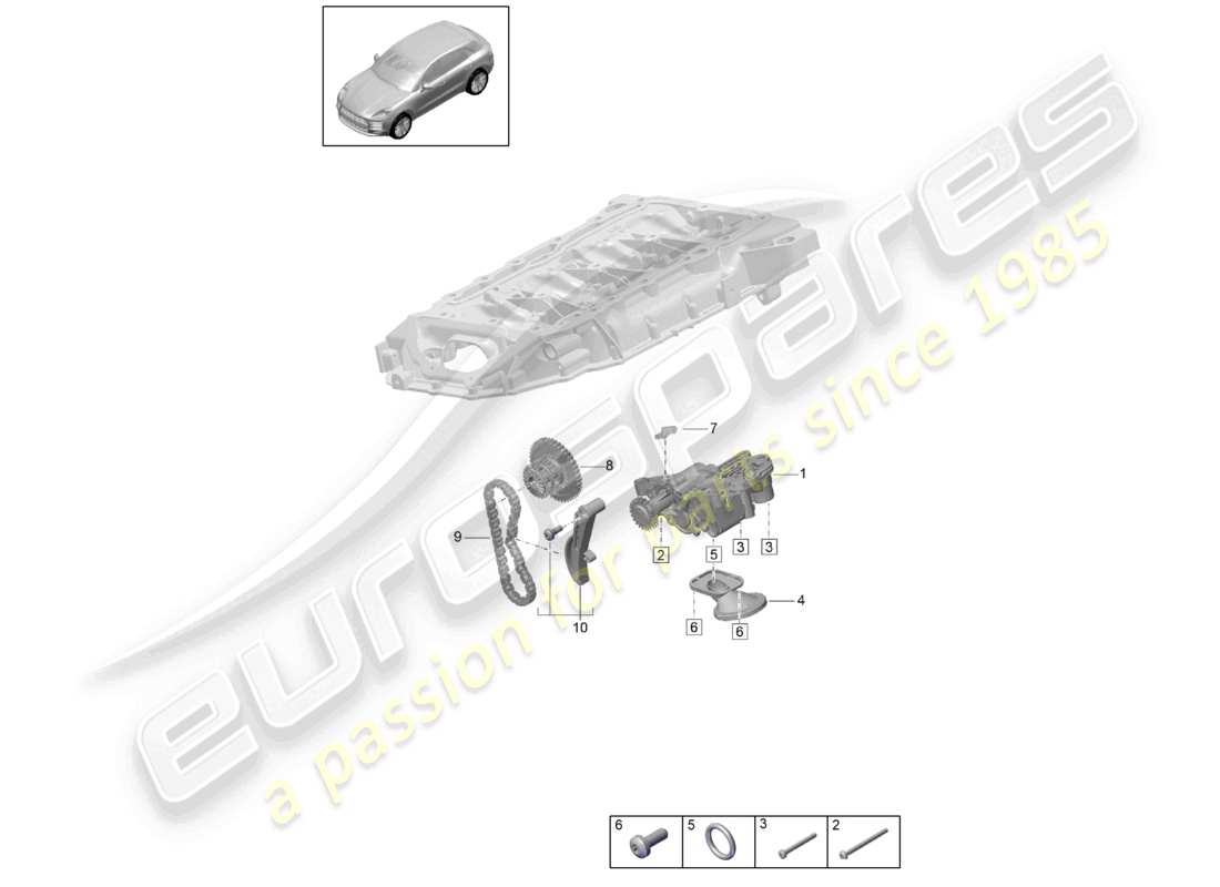 VIEW PARTS DIAGRAMS FROM THE PORSCHE MACAN PARTS CATALOGUE a part diagram from the porsche macan parts catalogue