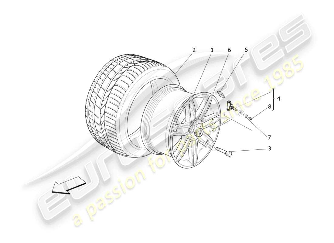 a part diagram from the maserati quattroporte m156 (2017 onwards) parts catalogue