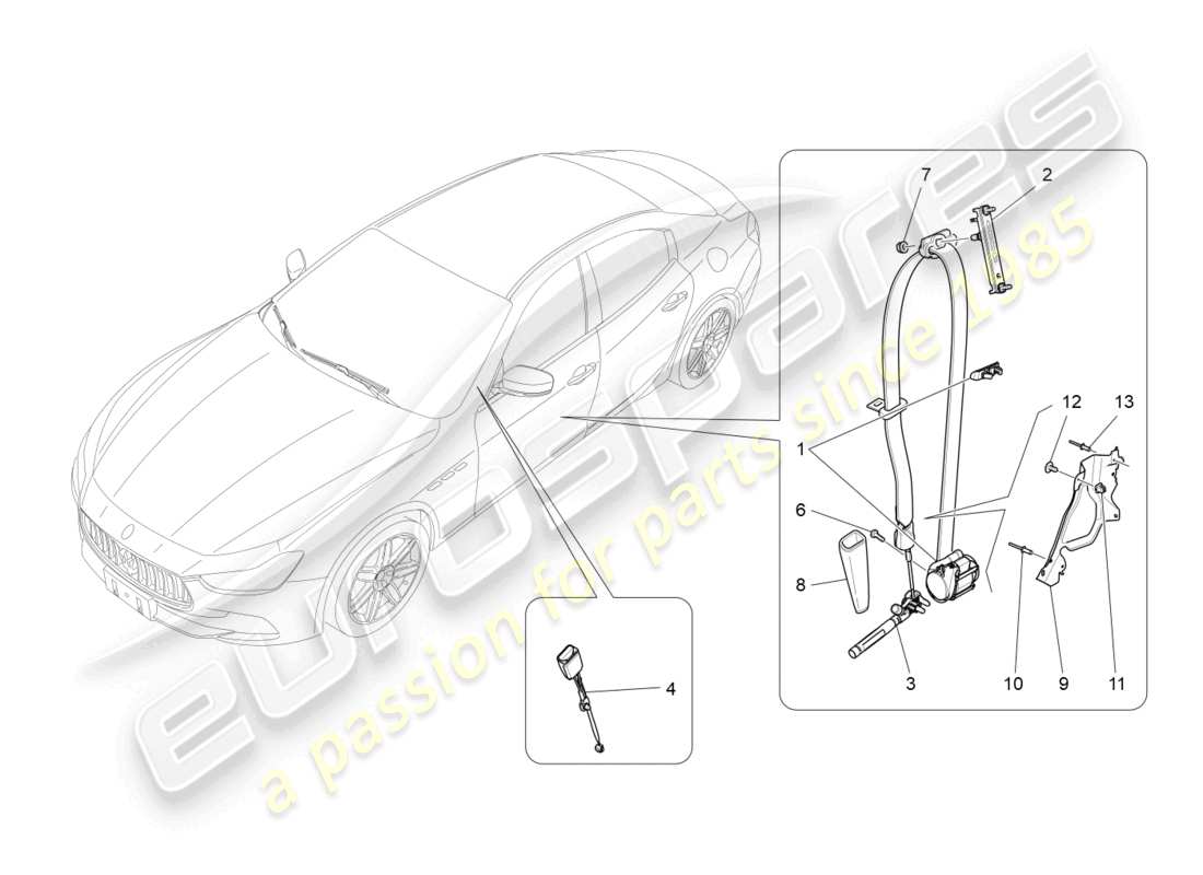 a part diagram from the maserati ghibli (2014-2016) parts catalogue