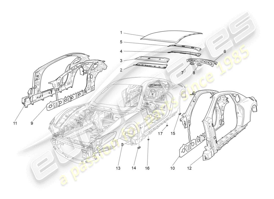 a part diagram from the maserati granturismo mc stradale (2013) parts catalogue