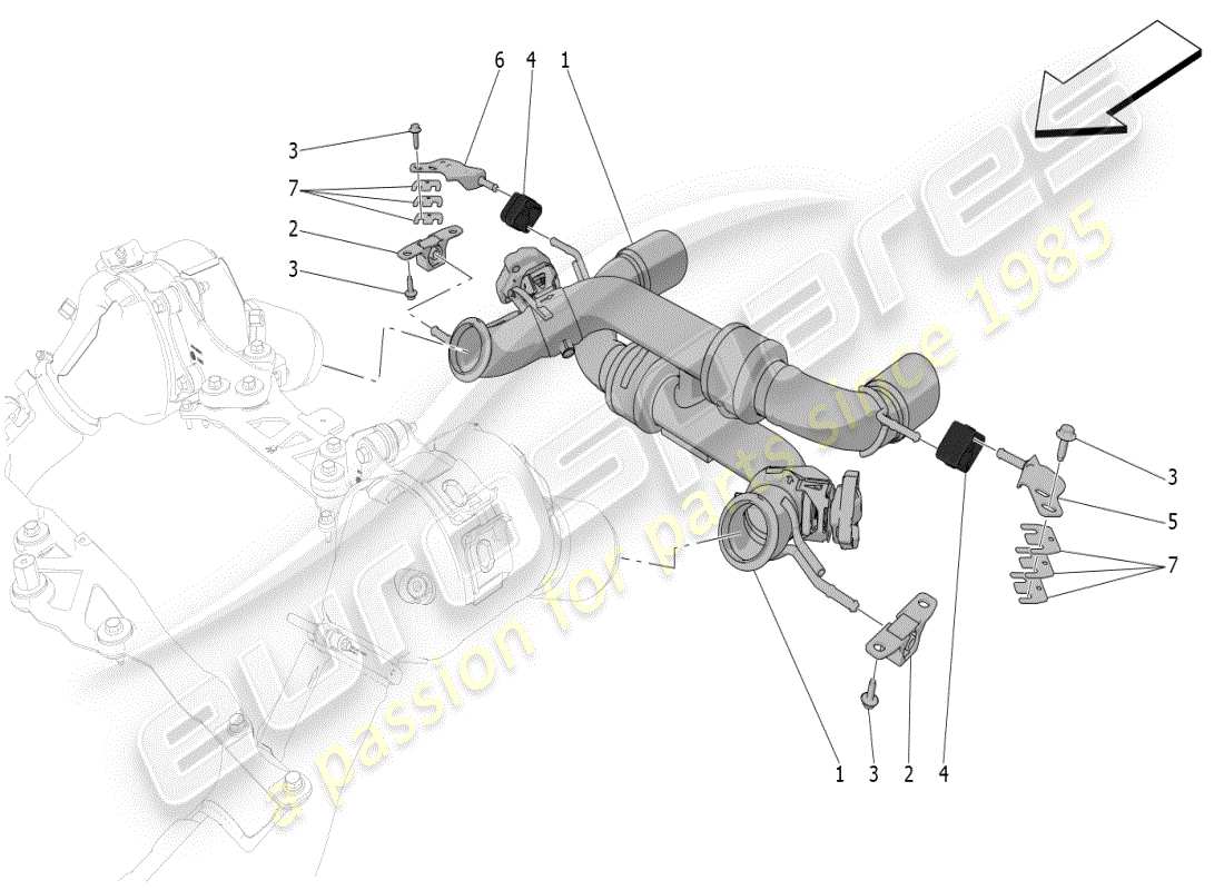 maserati mc20 (2024) silencers part diagram
