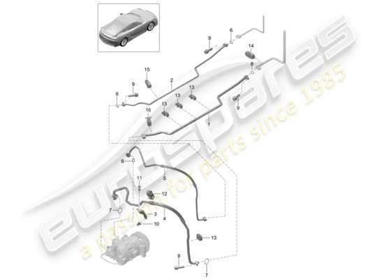 a part diagram from the porsche cayman gt4 parts catalogue