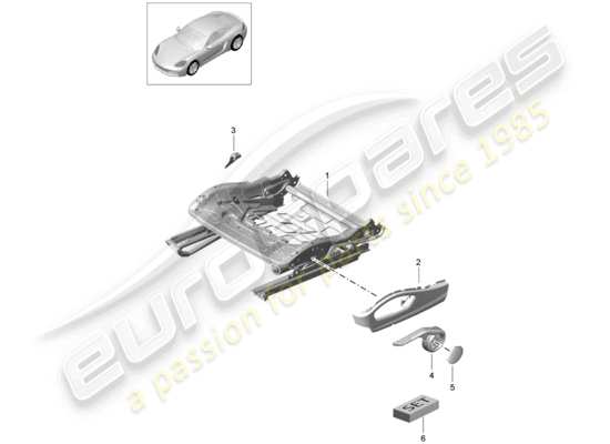 a part diagram from the porsche 718 cayman (2019) parts catalogue