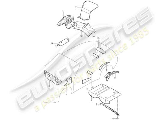 a part diagram from the porsche 997 t/gt2 parts catalogue