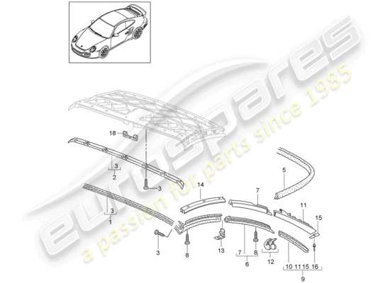 a part diagram from the porsche 997 t/gt2 parts catalogue