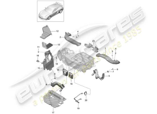 a part diagram from the porsche cayman gt4 parts catalogue