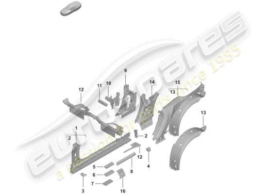 a part diagram from the porsche 992 parts catalogue