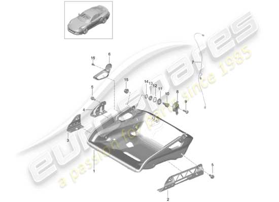 a part diagram from the porsche 991 turbo (2014) parts catalogue