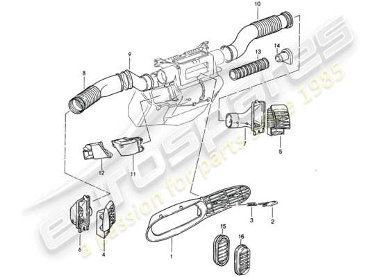 a part diagram from the porsche 968 parts catalogue
