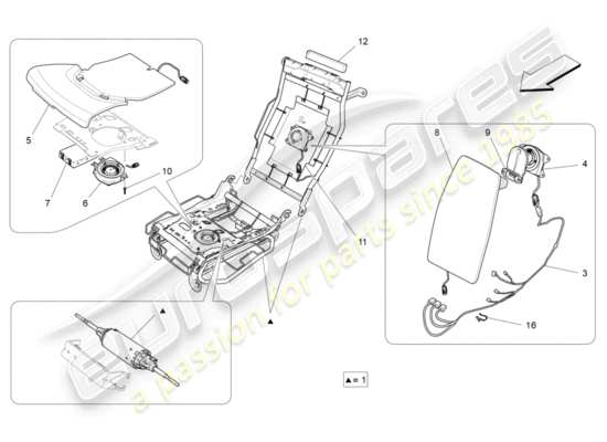 a part diagram from the maserati quattroporte m156 (2014 onwards) parts catalogue