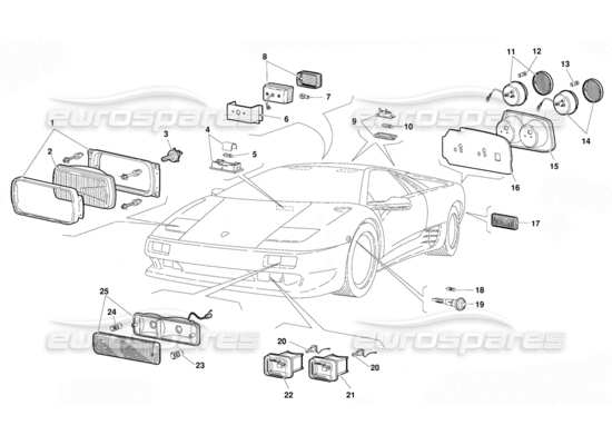 a part diagram from the lamborghini diablo parts catalogue