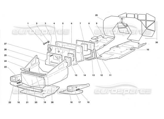 a part diagram from the lamborghini diablo parts catalogue