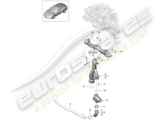 a part diagram from the porsche boxster spyder parts catalogue