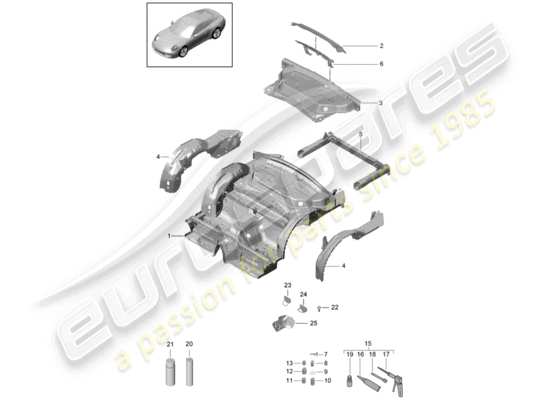 a part diagram from the porsche 991 parts catalogue