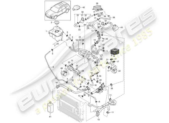 a part diagram from the porsche cayenne e2 parts catalogue