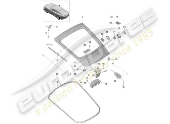 a part diagram from the porsche cayman gt4 parts catalogue