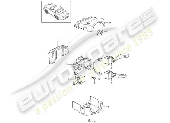 a part diagram from the porsche boxster 987 (2011) parts catalogue
