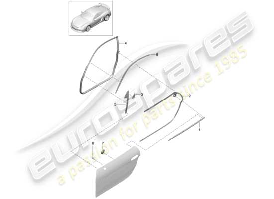 a part diagram from the porsche cayman gt4 (2016) parts catalogue