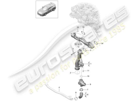 a part diagram from the porsche cayman gt4 parts catalogue