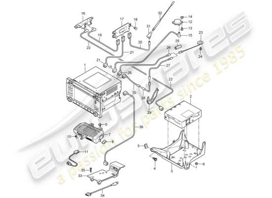 a part diagram from the porsche 997 t/gt2 parts catalogue