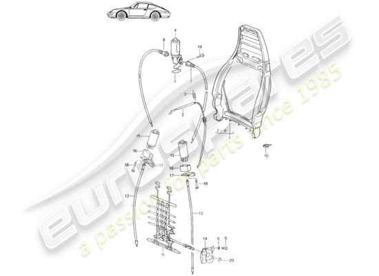 a part diagram from the porsche seat 944/968/911/928 parts catalogue