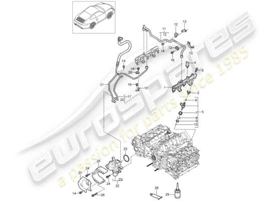 a part diagram from the porsche 997 gen. 2 parts catalogue