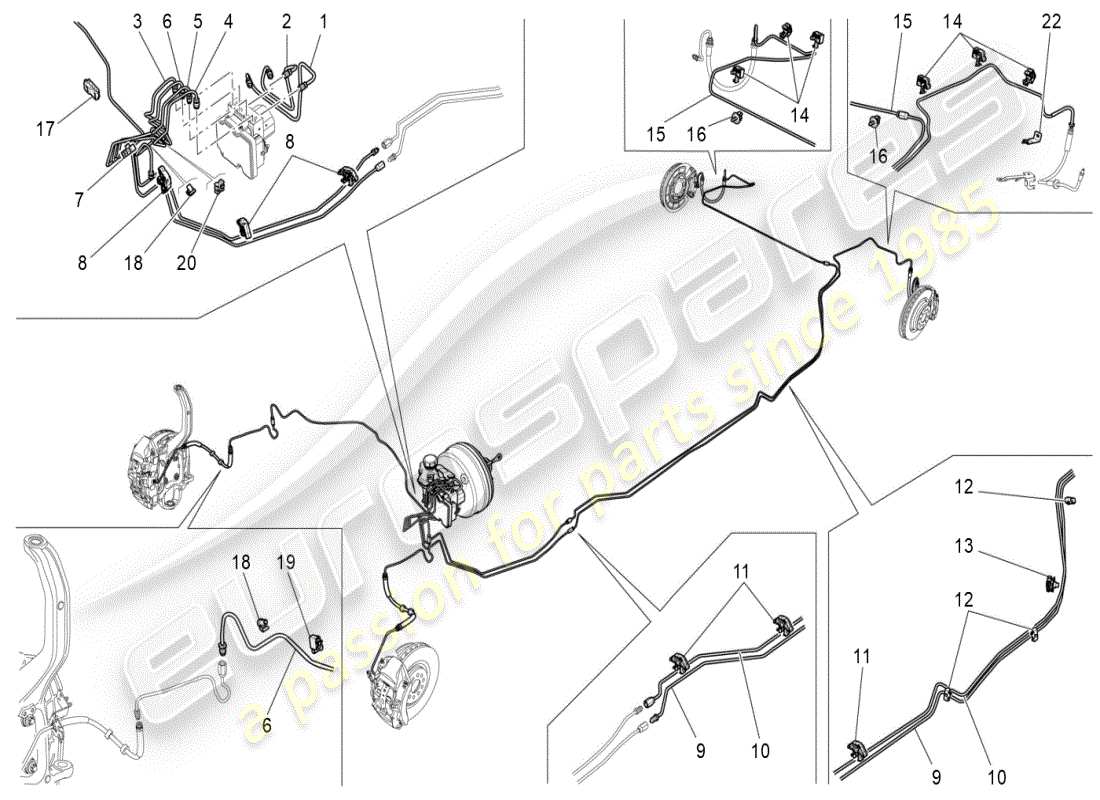 a part diagram from the maserati ghibli (2017 onwards) parts catalogue