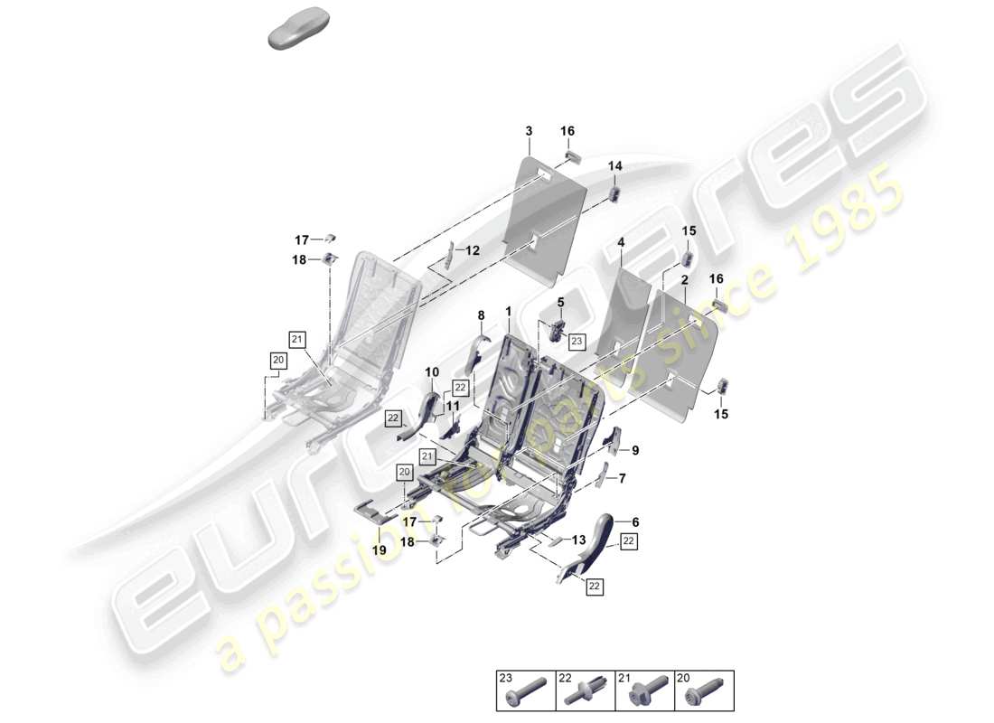 porsche 2026 (cayenne e3 pa) back seat backrest accessories for comfort seat part diagram