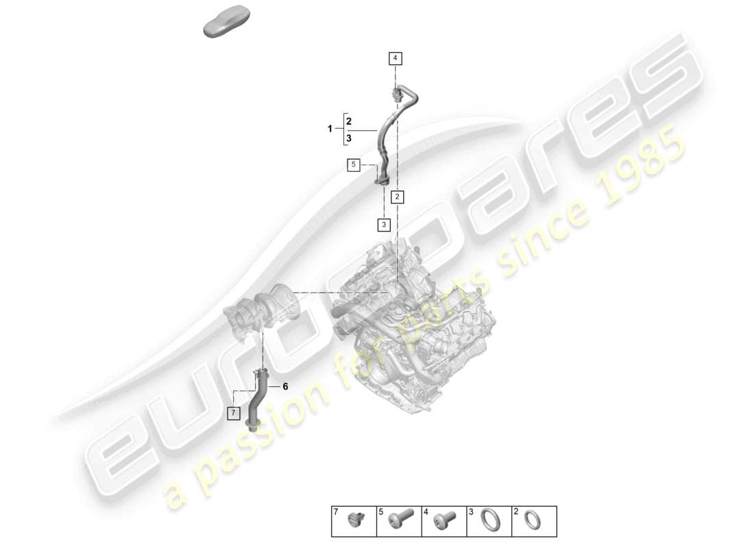 porsche 2025 (cayenne e3 pa) oil pressure line for exhaust gas turbocharger part diagram