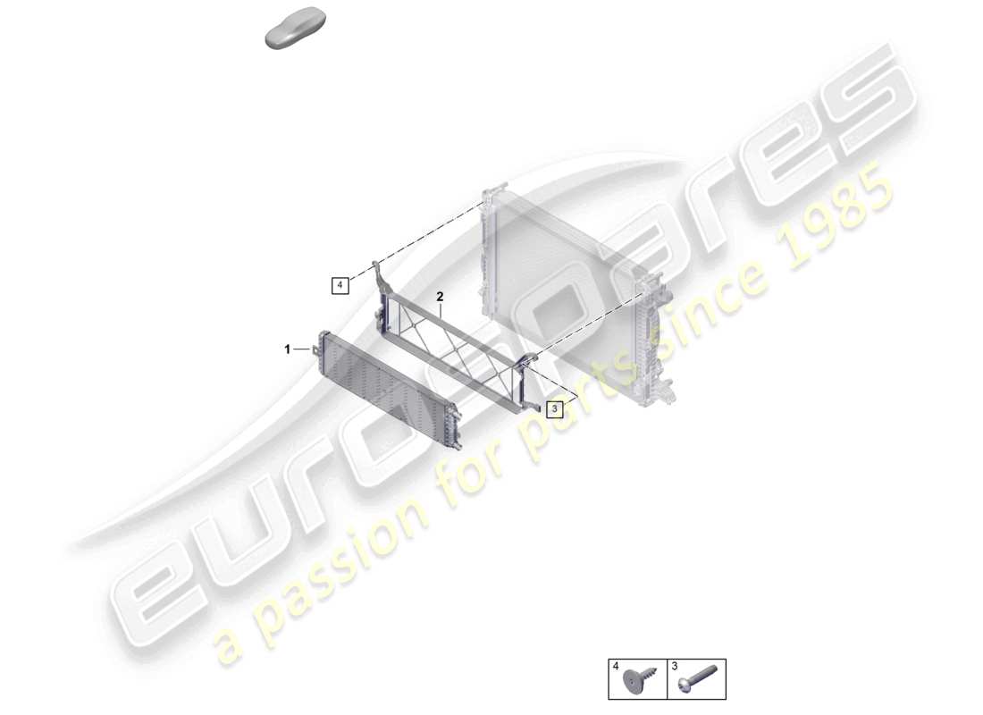 porsche 2026 (cayenne e3 pa) coolant cooling system additional cooler for coolant part diagram