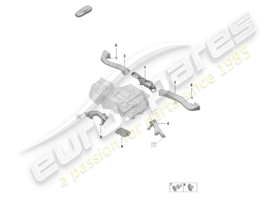 porsche 2025 (992-2 gt3) air conditioning air guide parts diagram