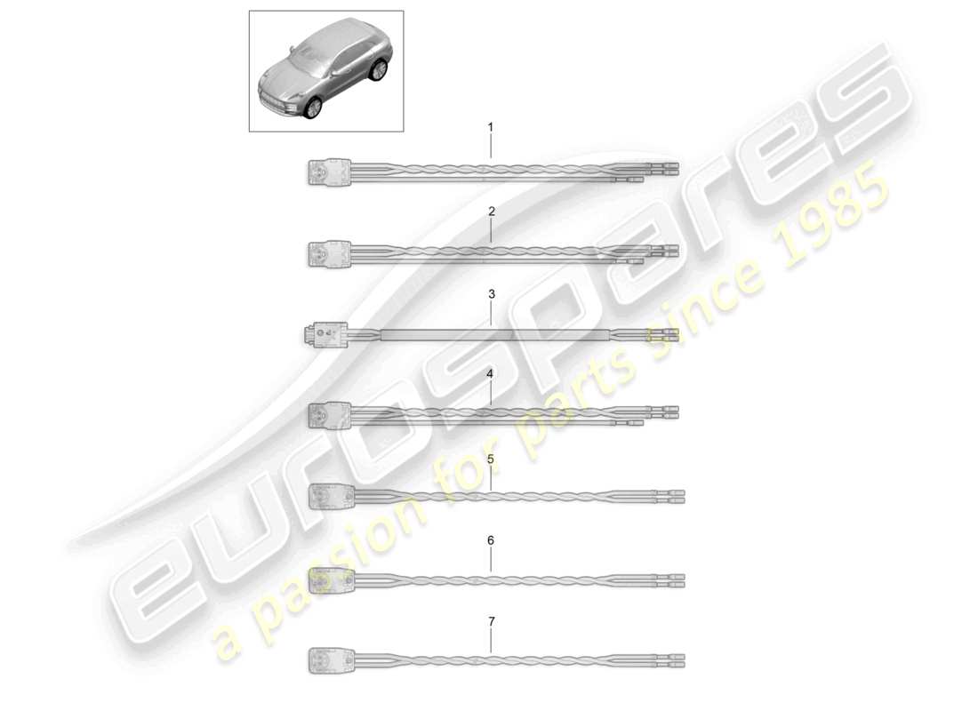 porsche 2022 (macan) wire set airbag for seat belt part diagram
