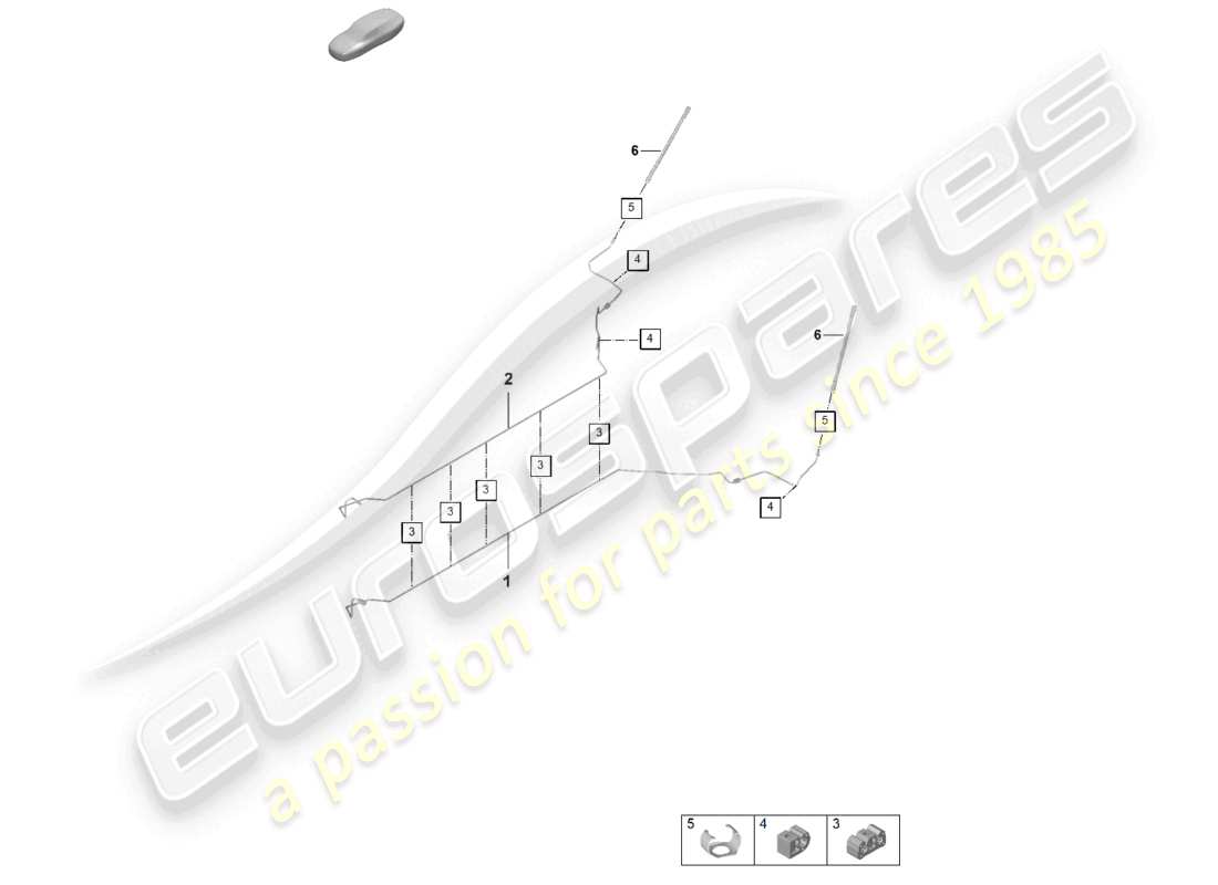 porsche 2025 (992-2) brake line center underbody rear parts diagram