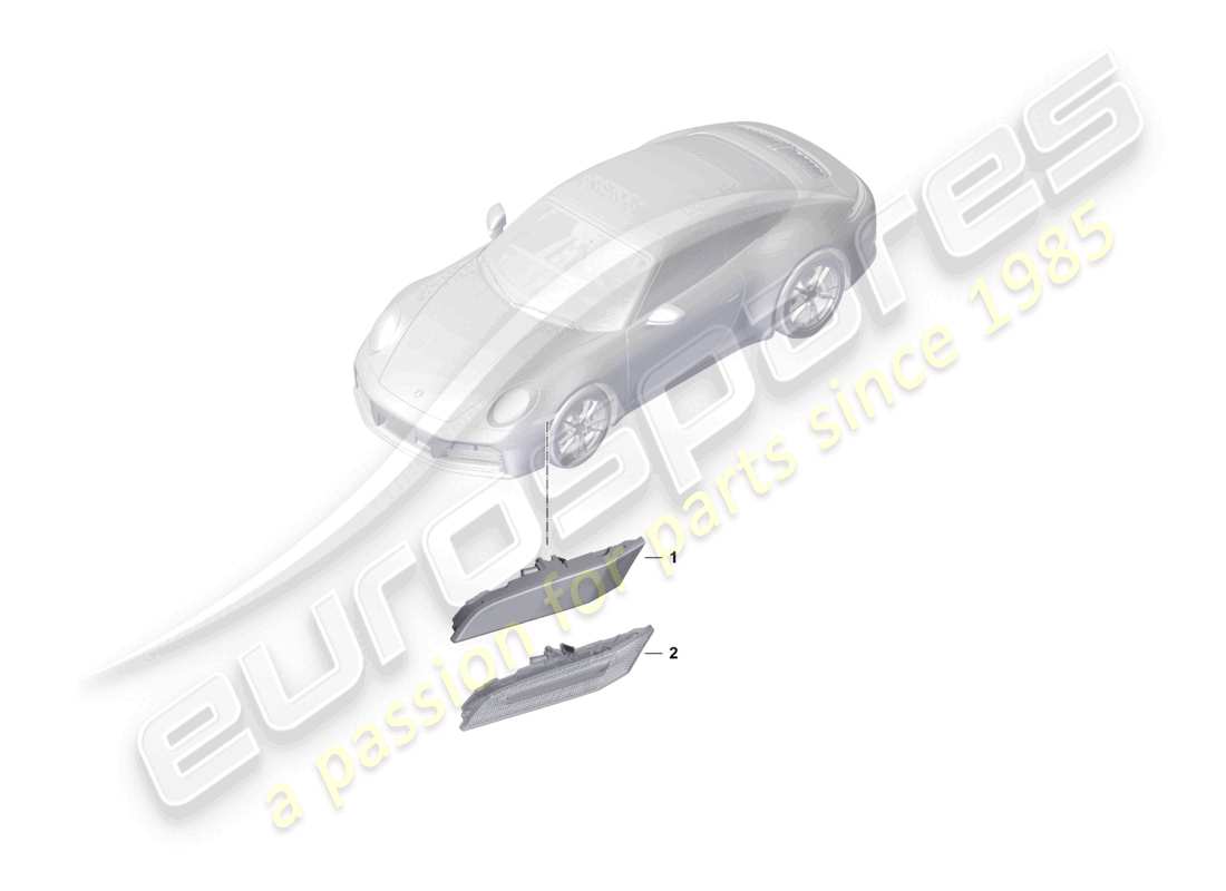 porsche 2024 (992-2) turn signal repeater side marker light part diagram