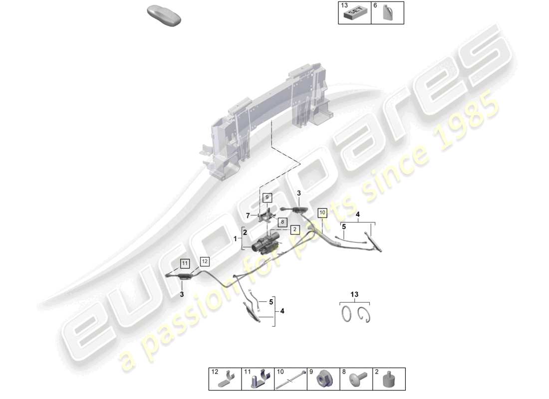 porsche 2025 (992-2) drive unit hydraulic system for actuating convertible roof parts diagram