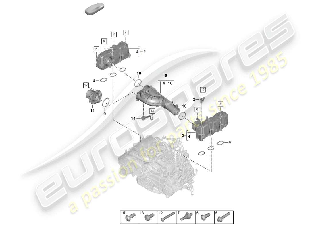 porsche 2025 (992-2) intake air distributor throttle valve parts diagram