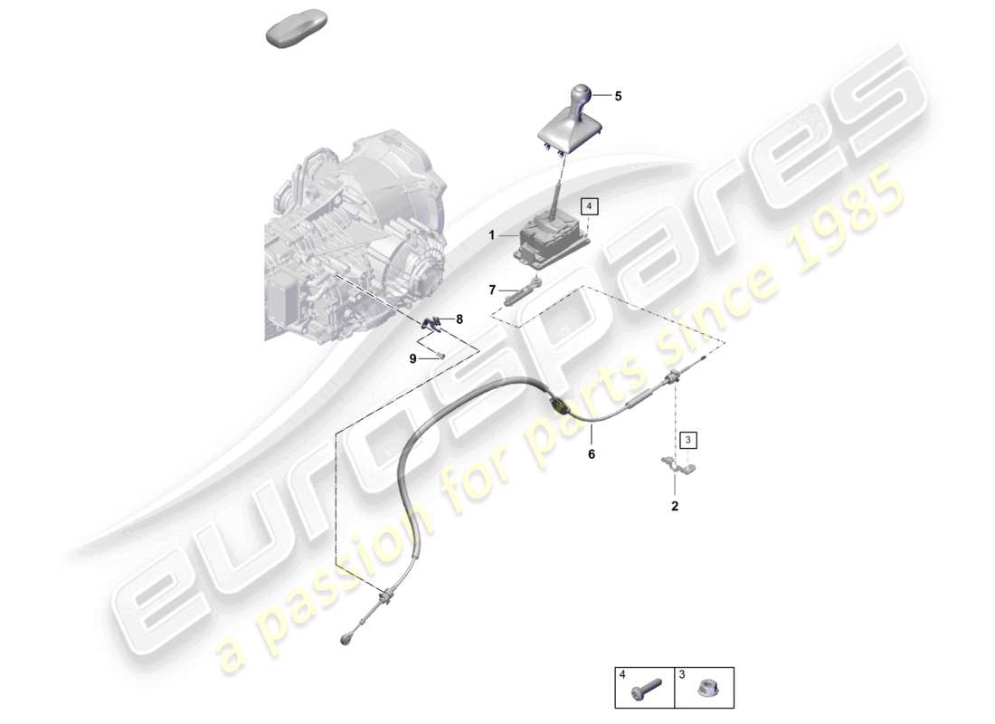 porsche 2019 (718 cayman gt4) selector lever - pdk - part diagram