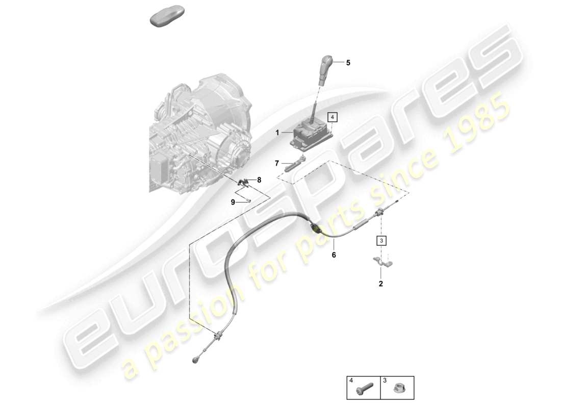porsche 2020 (718 cayman gt4) selector lever - pdk - part diagram
