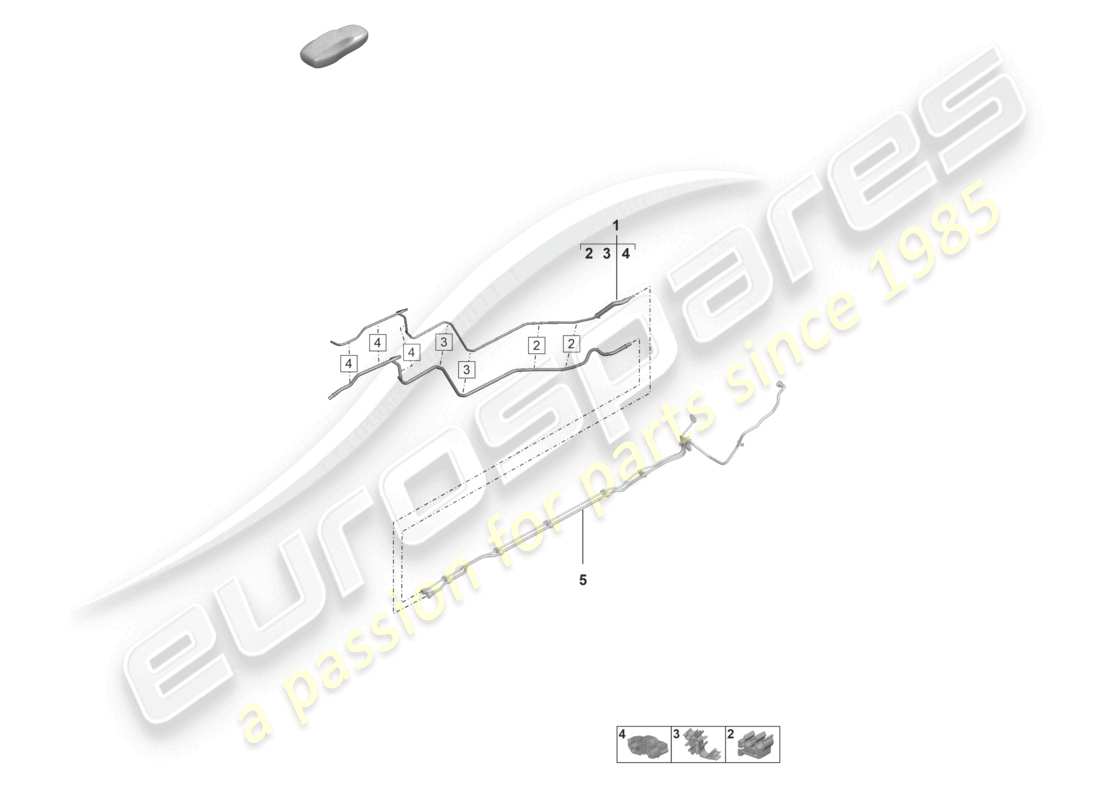 porsche 2025 (992-1 gt3/rs/st) fuel line rear parts diagram